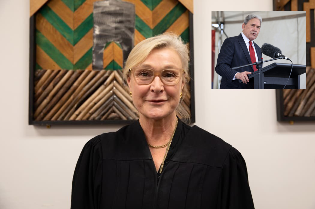 Judge Ema Aitken and a mystery speaker. PHOTOS: ODT FILES