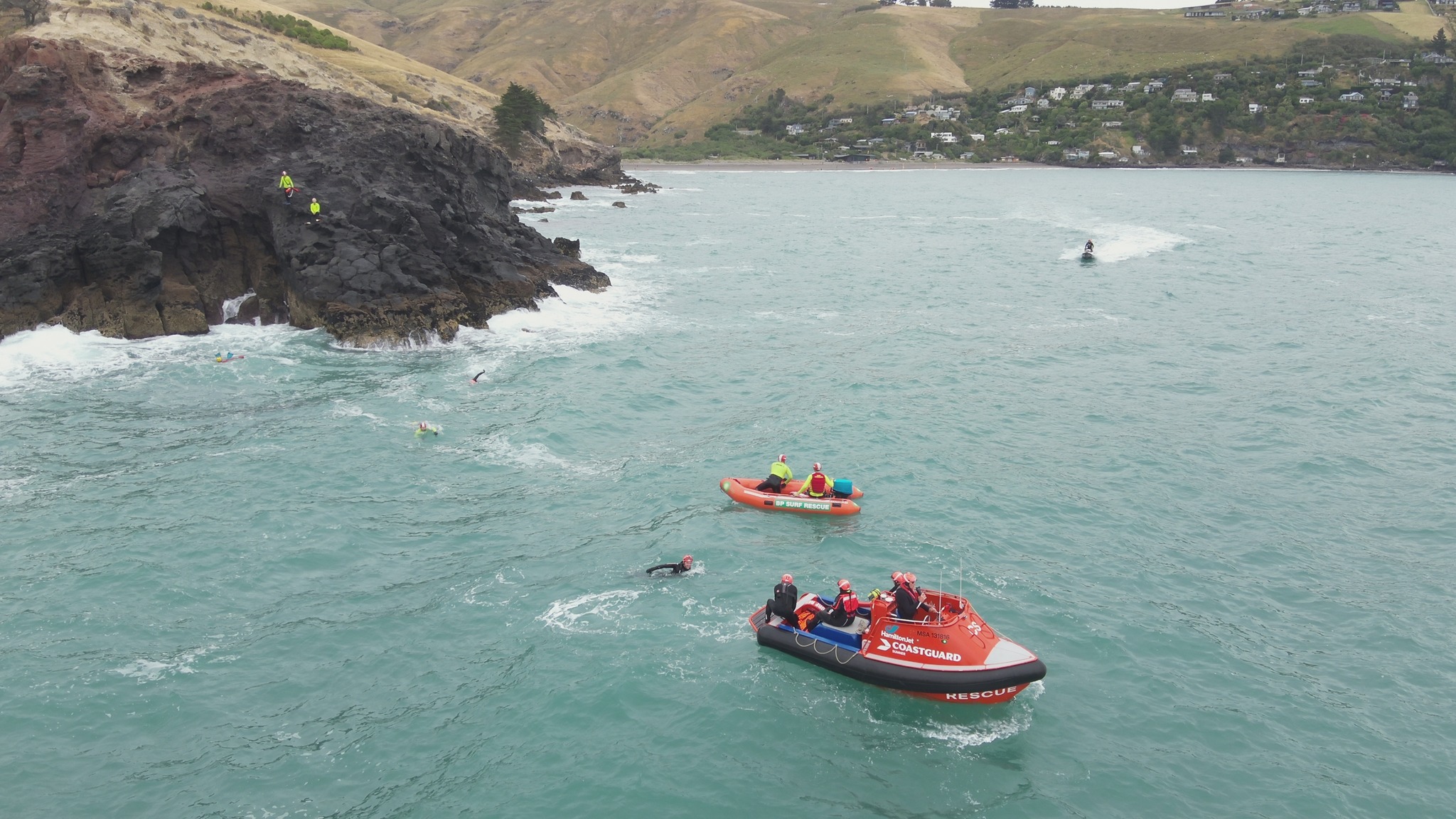 Coastguard Sumner teams up with the Taylors Mistake and Sumner surf life saving clubs for rescue...