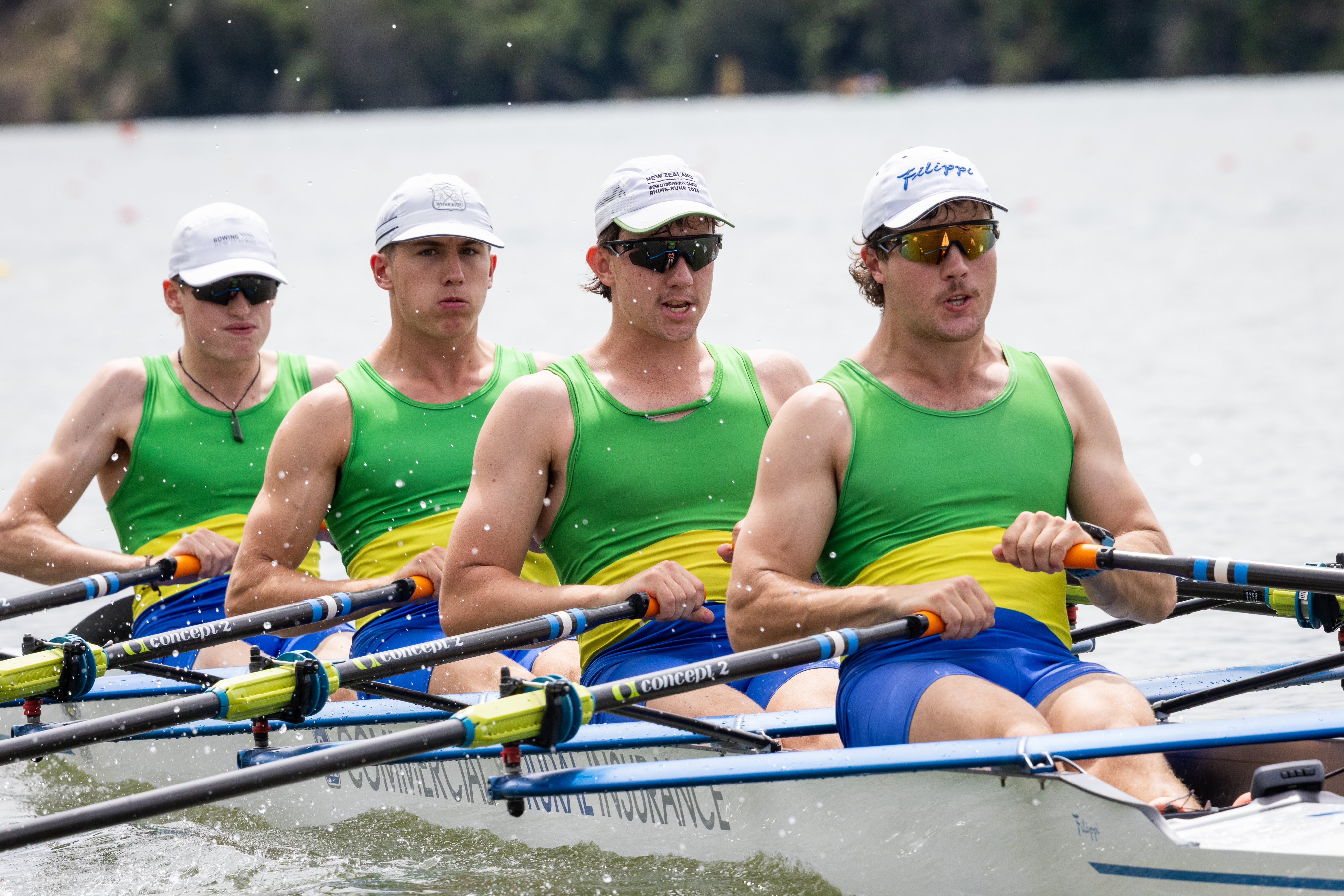 Dunstan crew (from left) Harry Lightfoot, Charlie Manser, Matt O’Meara and Henry Clatworthy row...