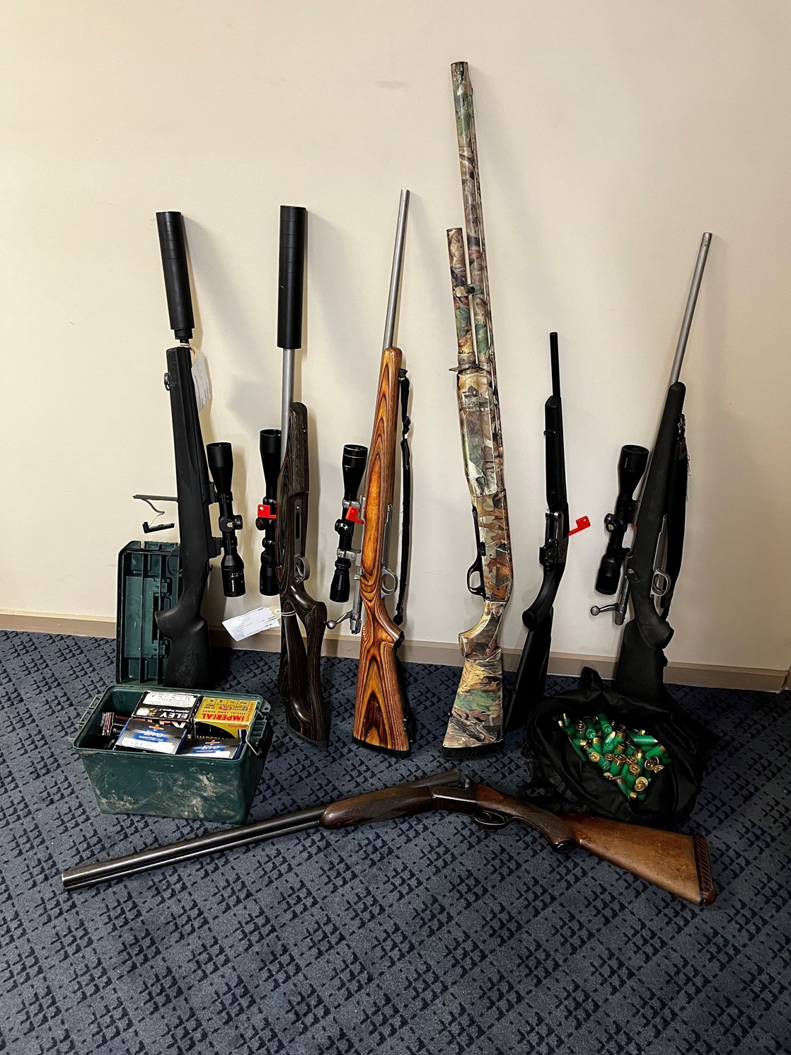 Weapons and nearly 1000 rounds of ammunition were seized by police after executing search...