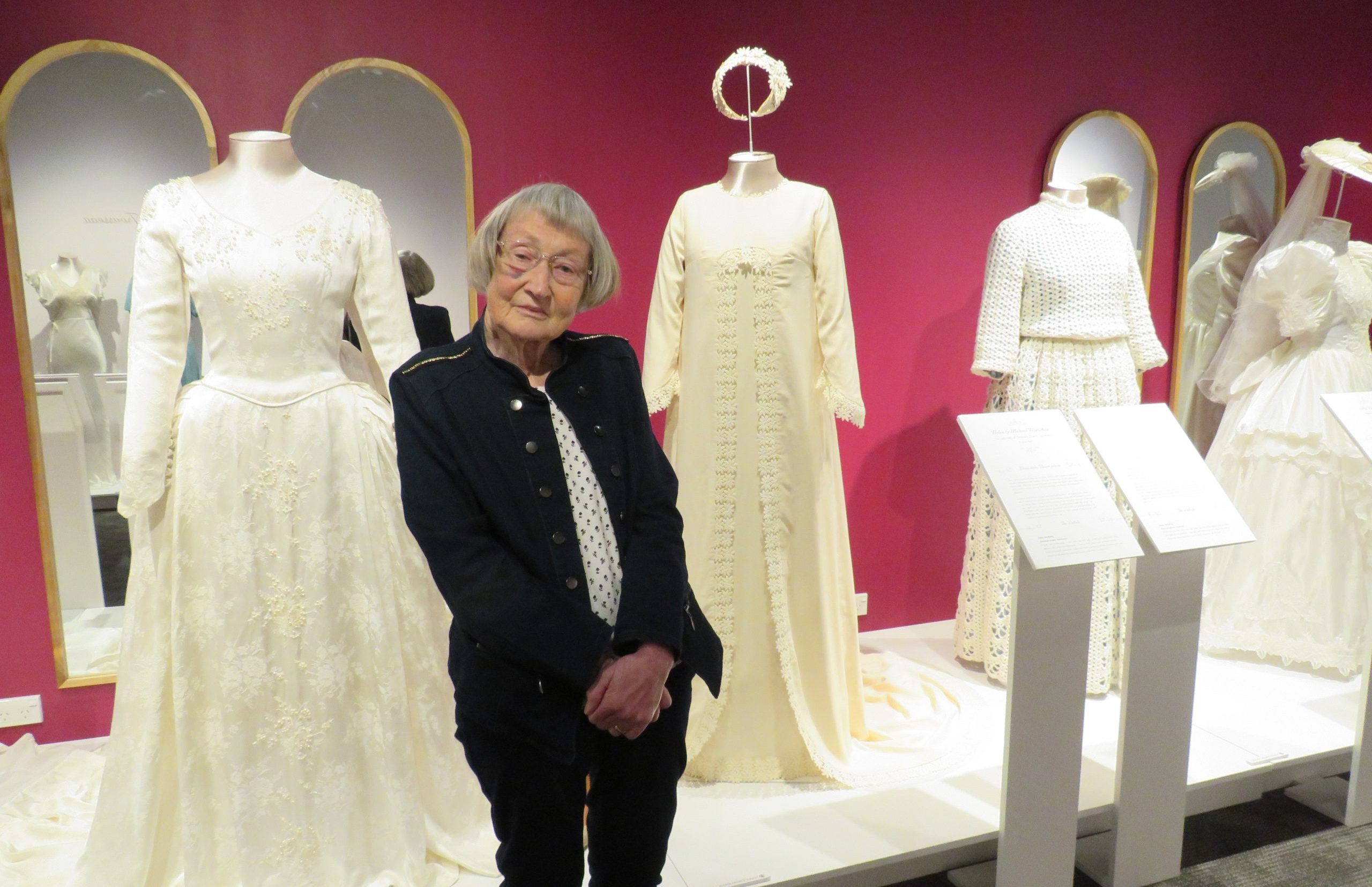 Twelve wedding dresses with Mid Canterbury connections are on display, including Helen Hanrahan’s...
