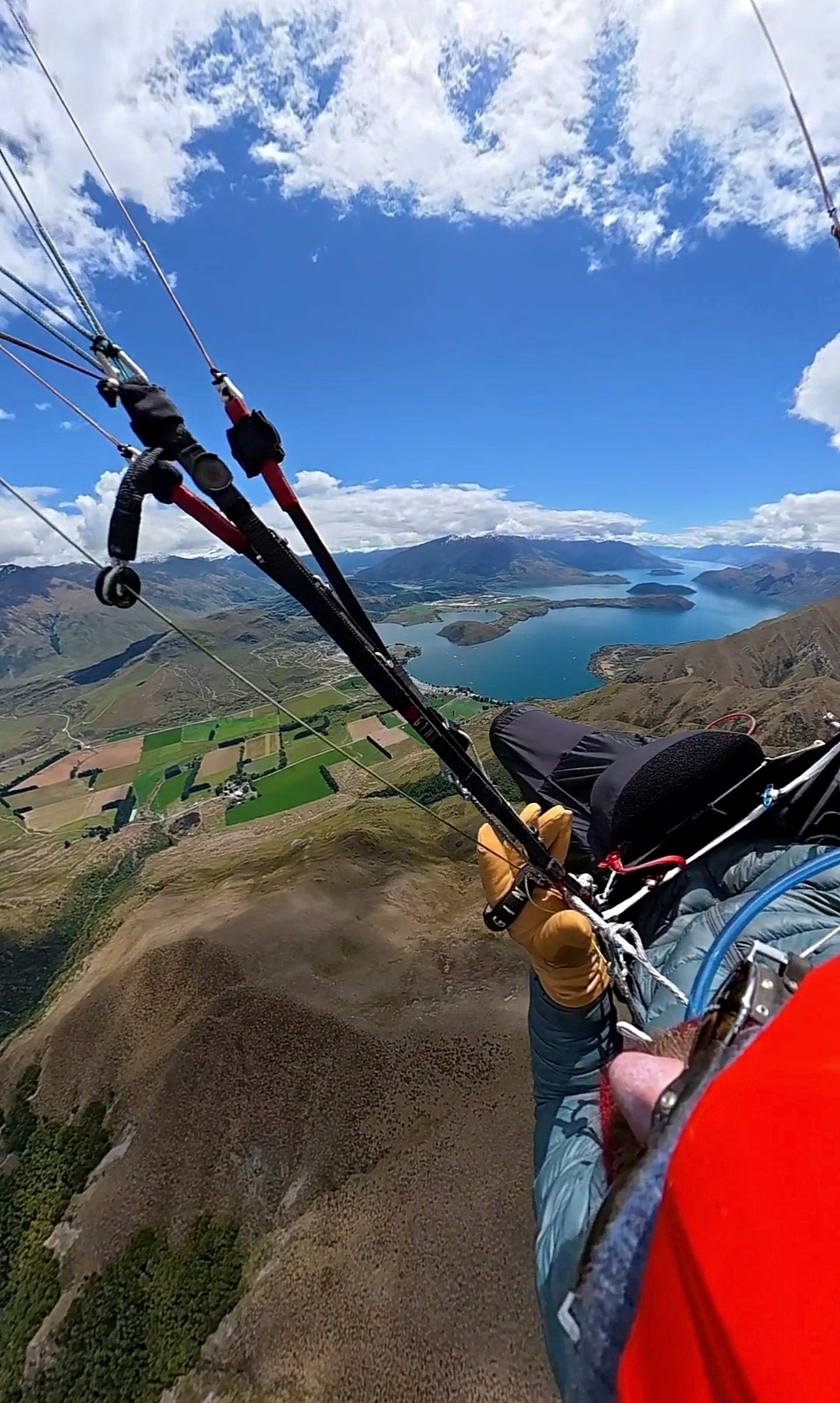 Mr Campos soars over Wanaka after his ascent of Roy’s Peak in December. PHOTO: SUPPLIED