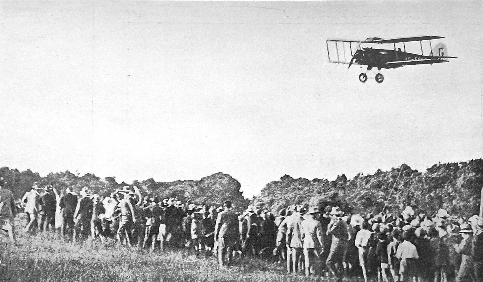 Mr A.J. Cobham on his arrival at the Wynberg Aerodrome at Capetown after his 8000-mile flight...