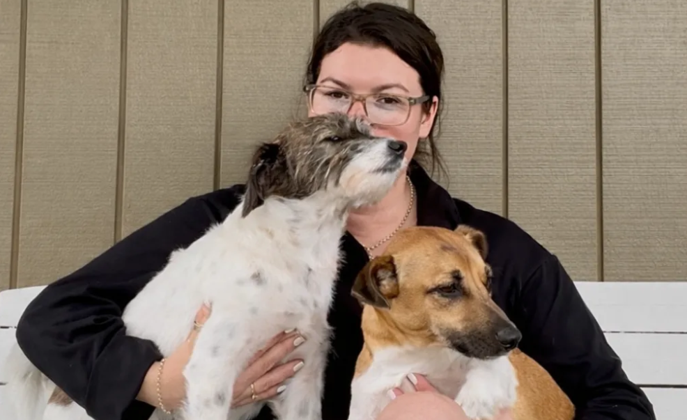 Sam Hall with Frank and Percy. Photo: LDR