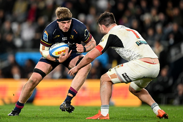 Fabian Holland carries the ball for the Highlanders against the Chiefs last year. Photo: Getty...