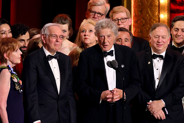 He accepts the award for Best New Play for Leopoldstadt at the 76th Annual Tony Awards in 2023.
