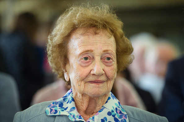 Dita Kraus at a commemorative event to mark the 79th anniversary of the end of World War 2 and...