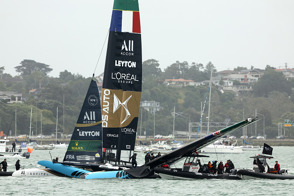 The collision left two injured from each team. Photo: Phil Walter/Getty Images