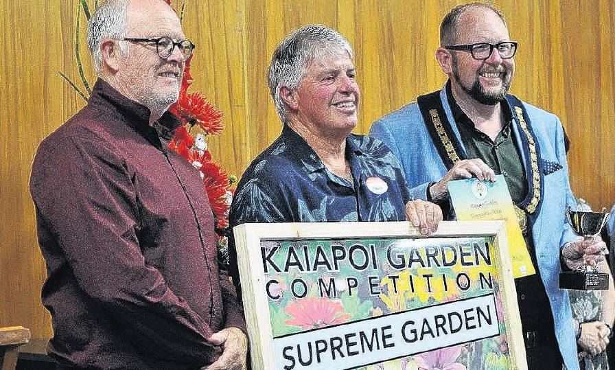 Paulo Kundig, centre, with Waimakariri District Mayor, Dan Gordon, right, and Mark Larsen, owner...
