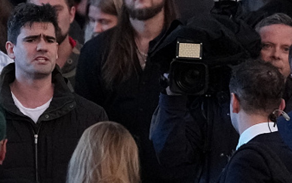 Jacob Hersant speaks to media at an Anzac Day event last year. Photo: Getty Images 