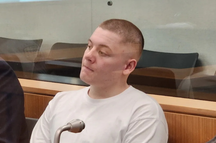 Kayden Stanaway during his sentencing on Wednesday. Photo: Finn Blackwell / RNZ