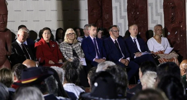 The Governor-General, political leaders and other dignitaries at the service.  Photo: RNZ 
