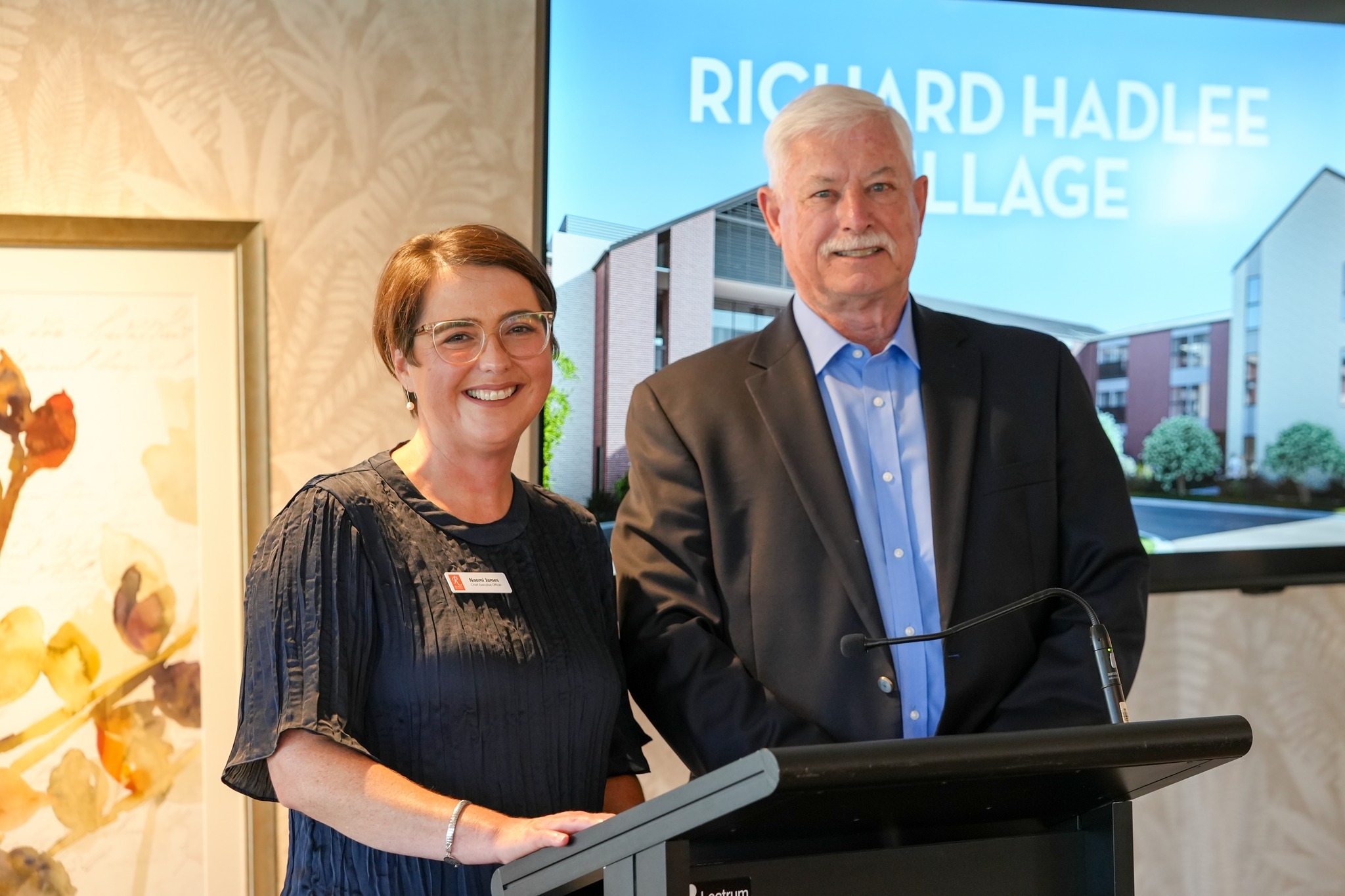 Sir Richard Hadlee and Ryman Healthcare chief executive Naomi James at the village name reveal...