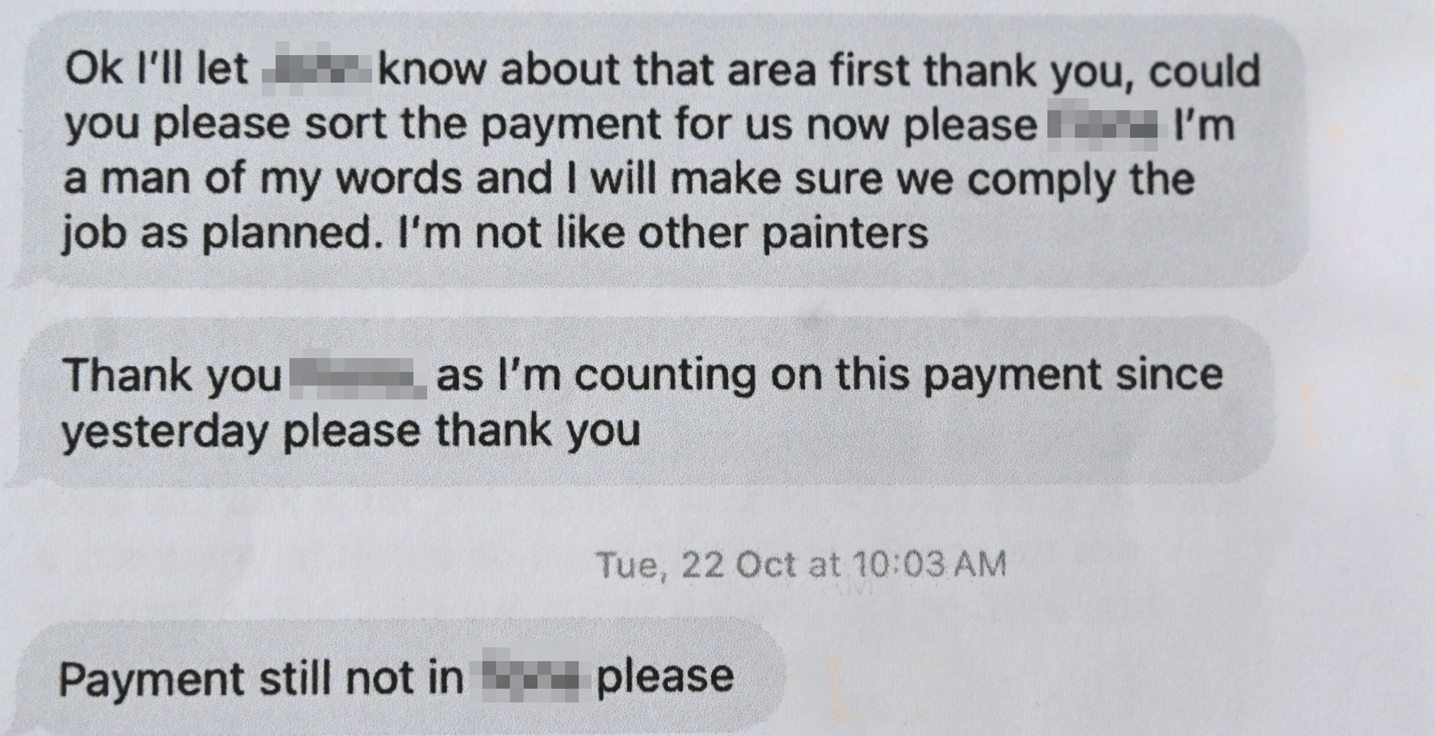 Former clients of Dias told the ODT he would repeatedly press them for payments. Photo: supplied