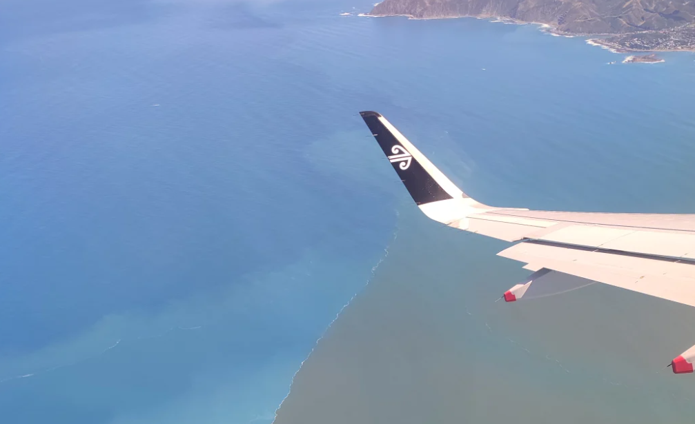 Sewage can be seen on Wellington's south coast after a leak from the Moa Point wastewater plant....