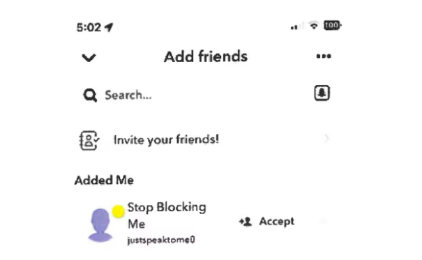 One of many friend requests on social media that Sarah received over the years. Photo: Supplied