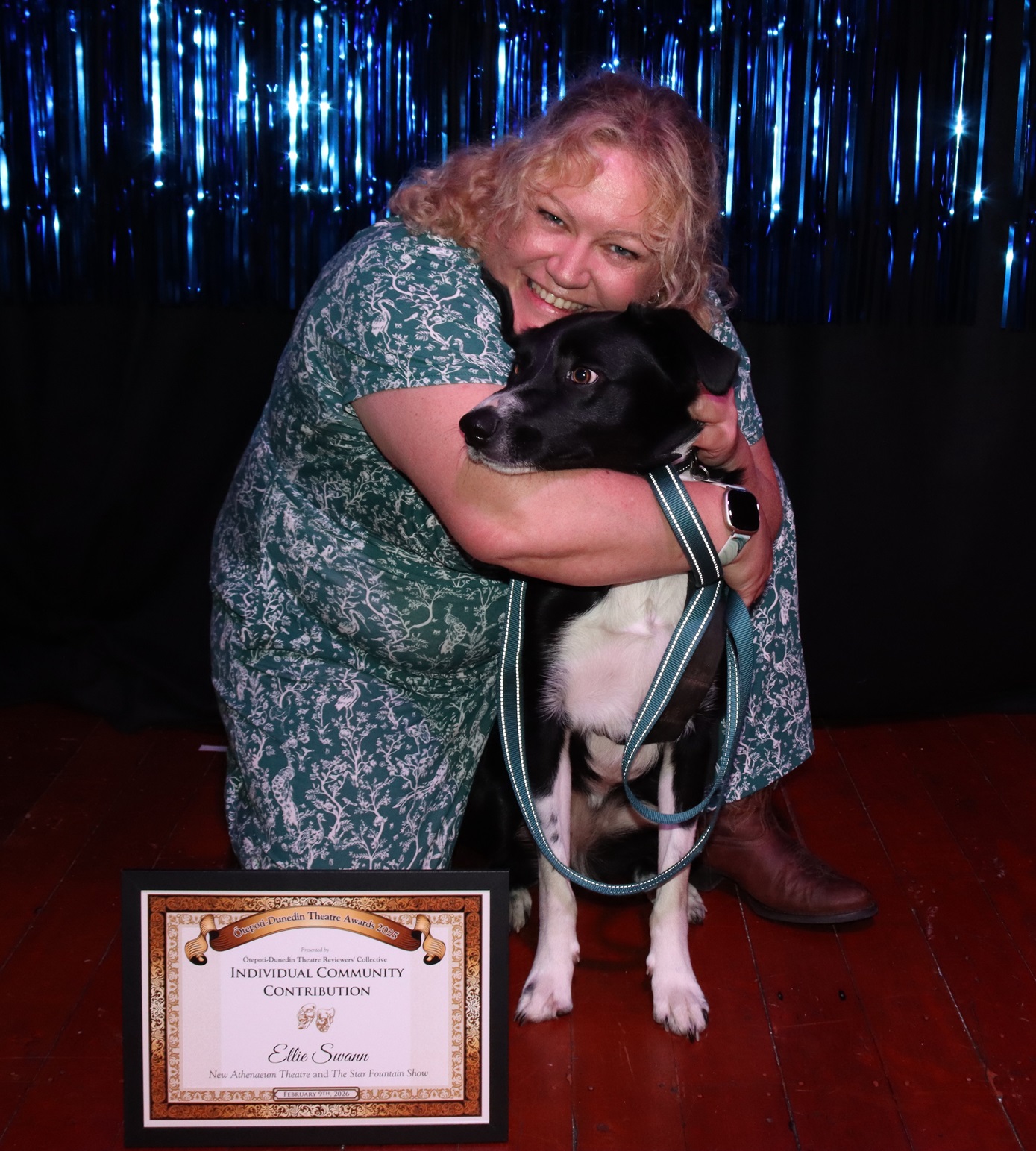 Recipient of an award for individual community contribution, Ellie Swann (pictured with her dog...