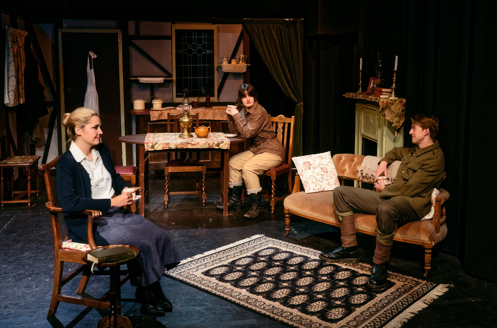 Cast members in Keith Scott’s adaptation of D.H. Lawrence’s The Fox, (from left) Caitlin Gordon,...