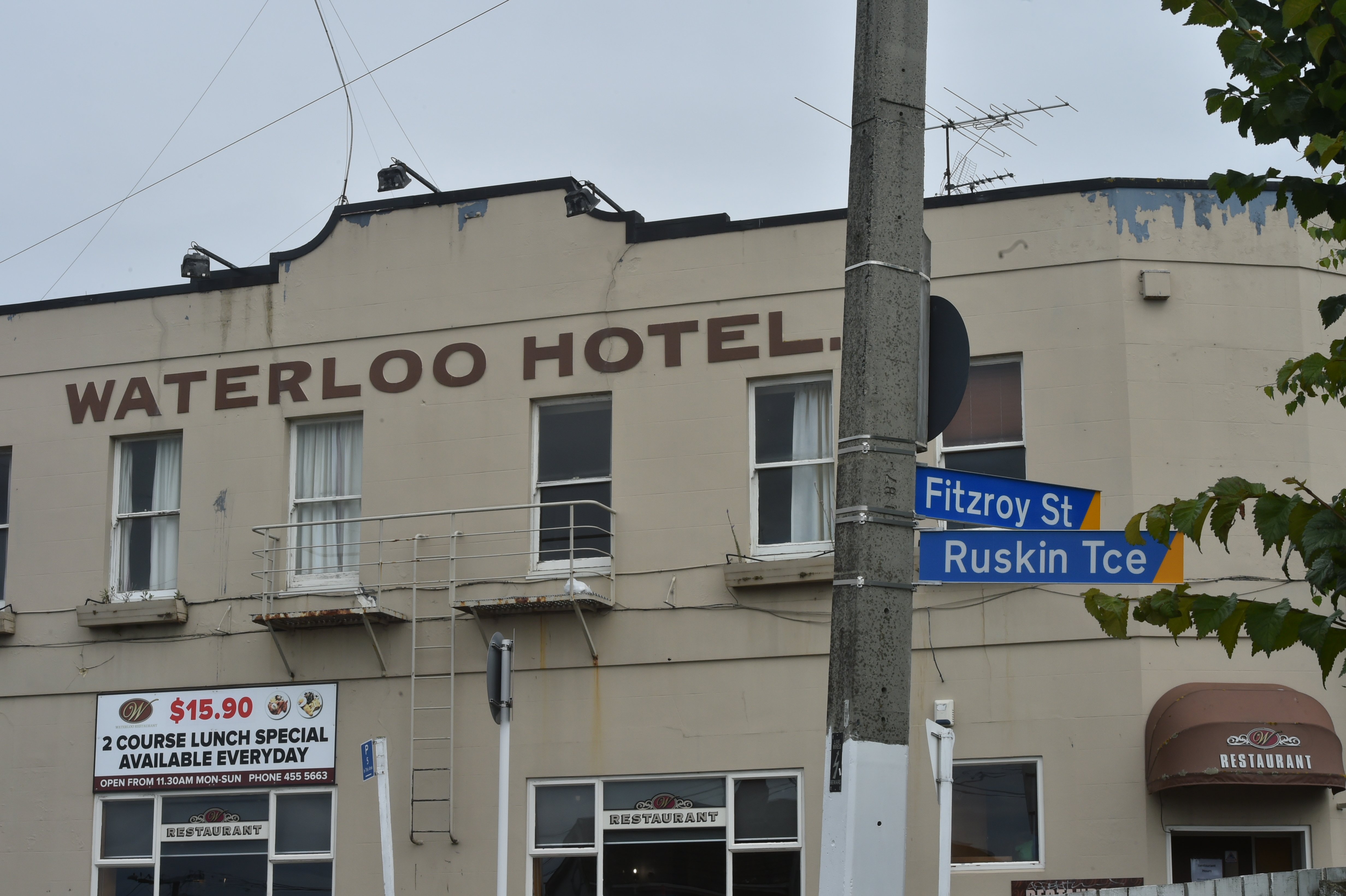 It's believed the man fell asleep in a toilet at the Waterloo Hotel. PHOTO: GREGOR RICHARDSON