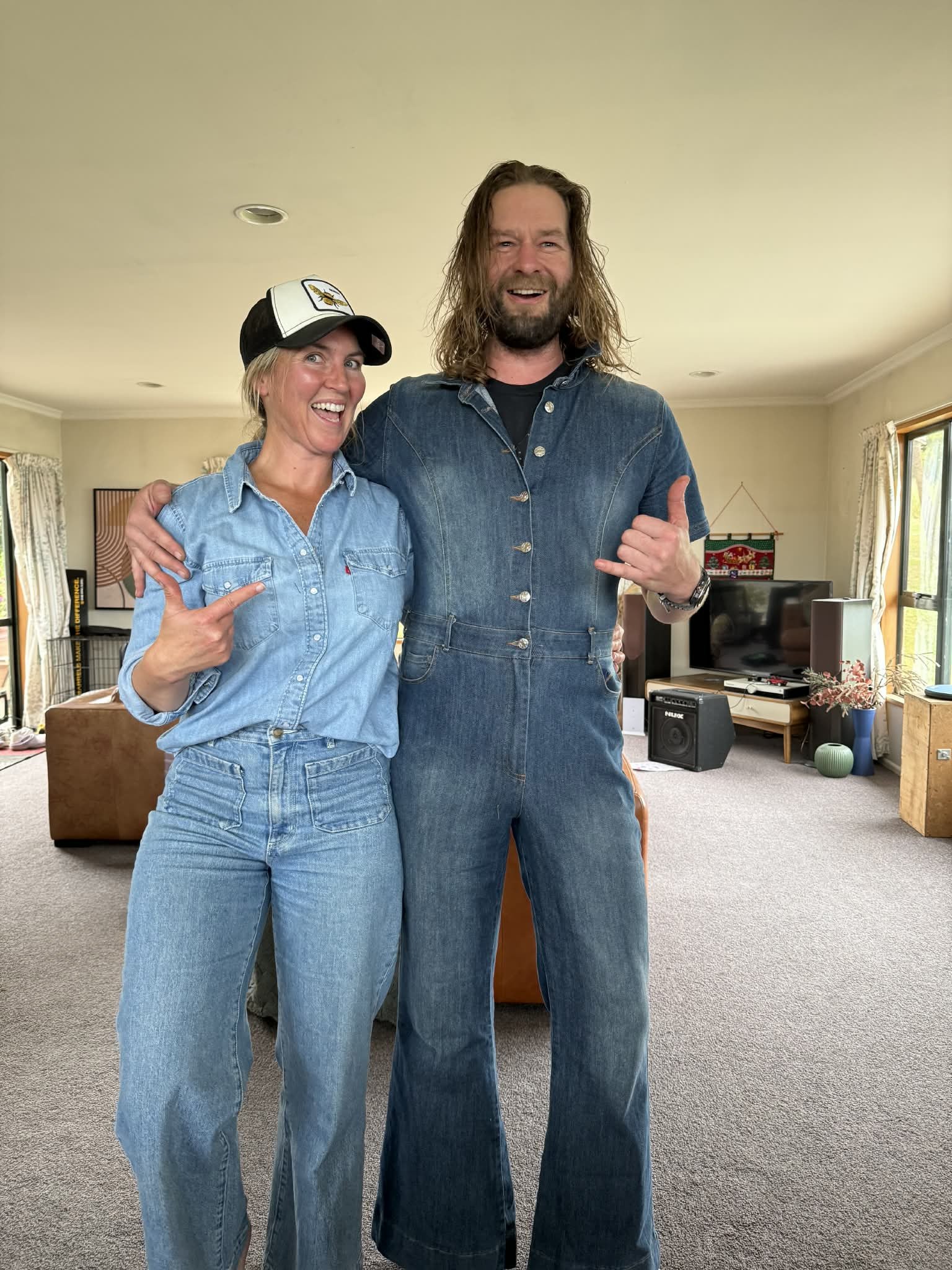 Sarah and Alex Ramsay having a right laugh. Photo: supplied