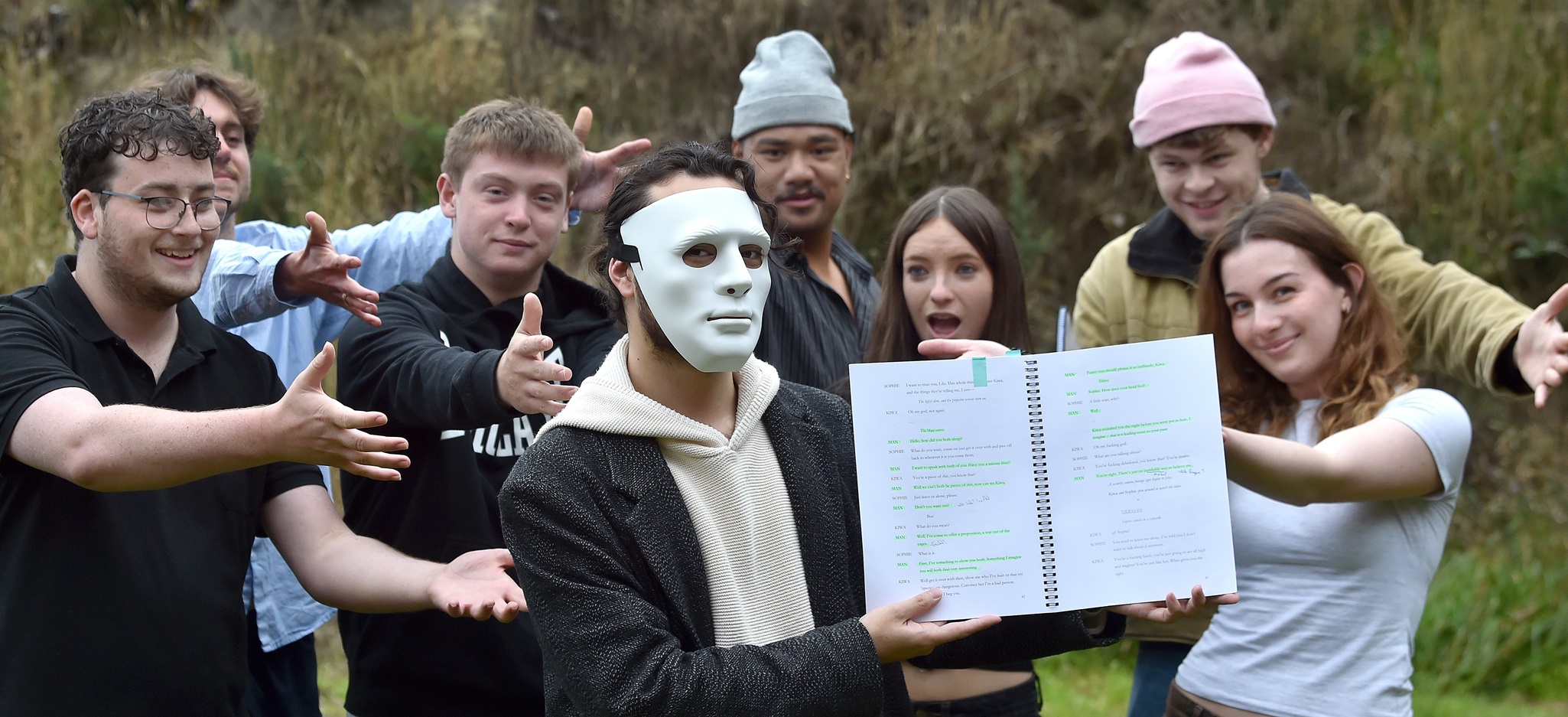 Cast and crew of We Remember Wrong, from left, Jackson Rosie, Zach Hall, Thomas Burns, Chris Cook...