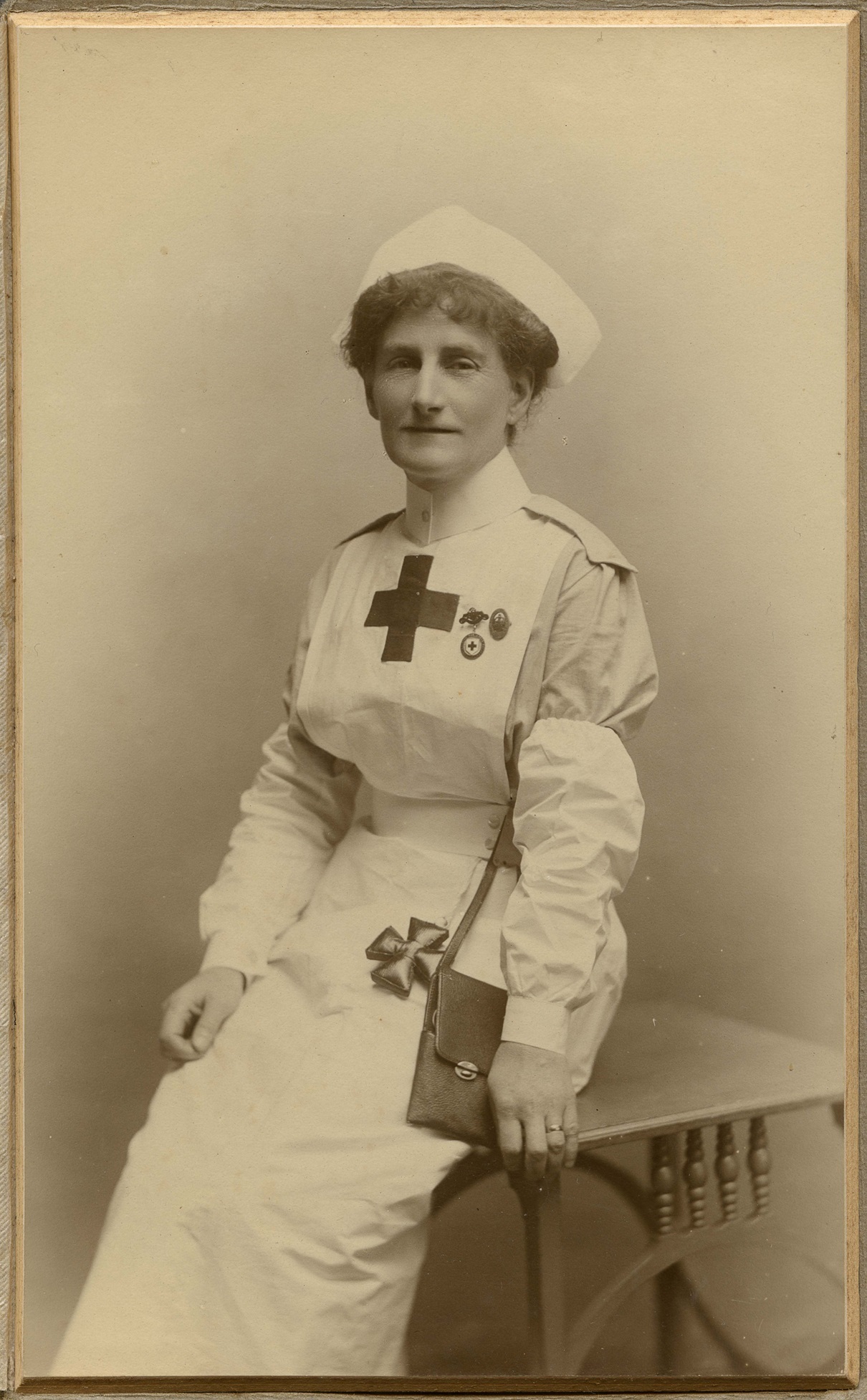 Harriet Simeon in her Red Cross service uniform during World War 1.