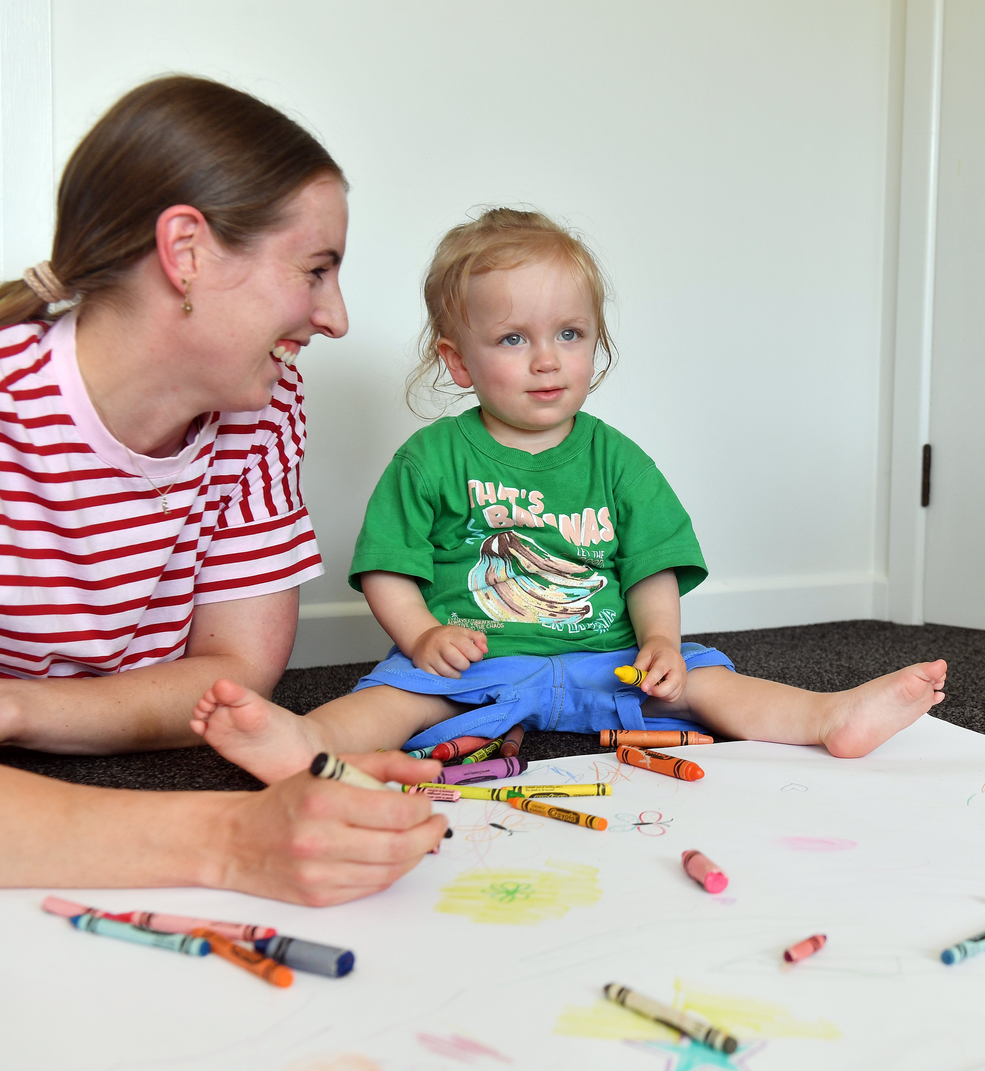 Dunedin toddler Edmund Rosevear’s butterfly drawings, which mum Jordy Fogarty helped with, will...