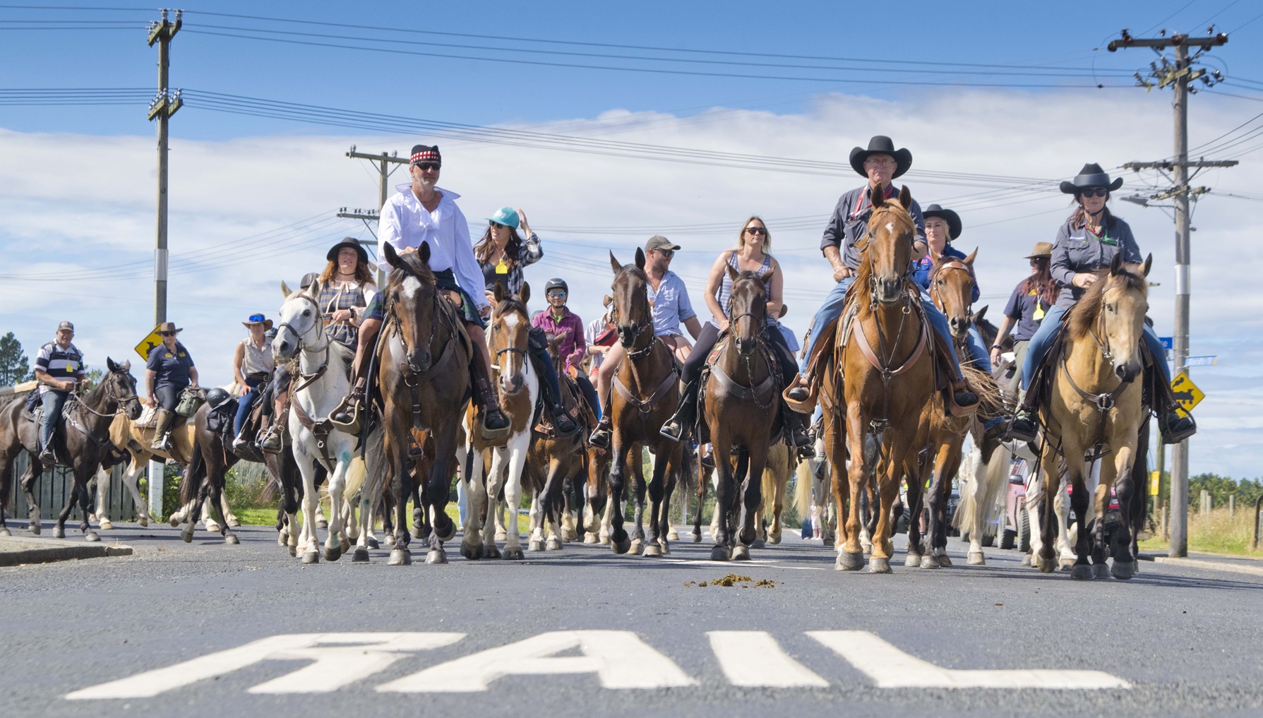The "iron horse" played second fiddle to the real thing during the Otago Goldfields grand parade...