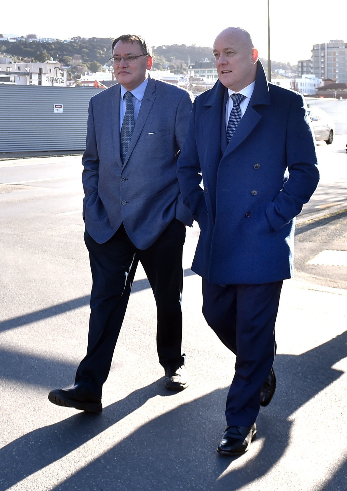 Dr Shane Reti (left) and Christopher Luxon visit Dunedin in July 2023, with the new Dunedin...