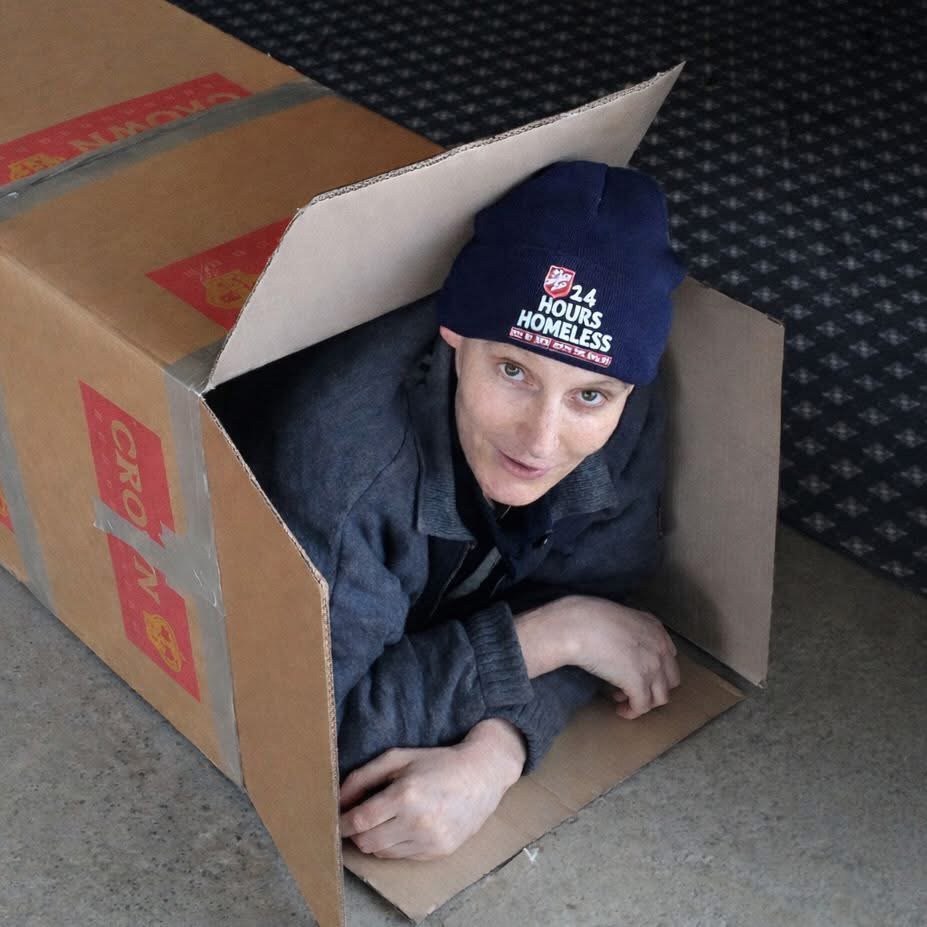 Col Heath protests against homelessness. Photo: supplied