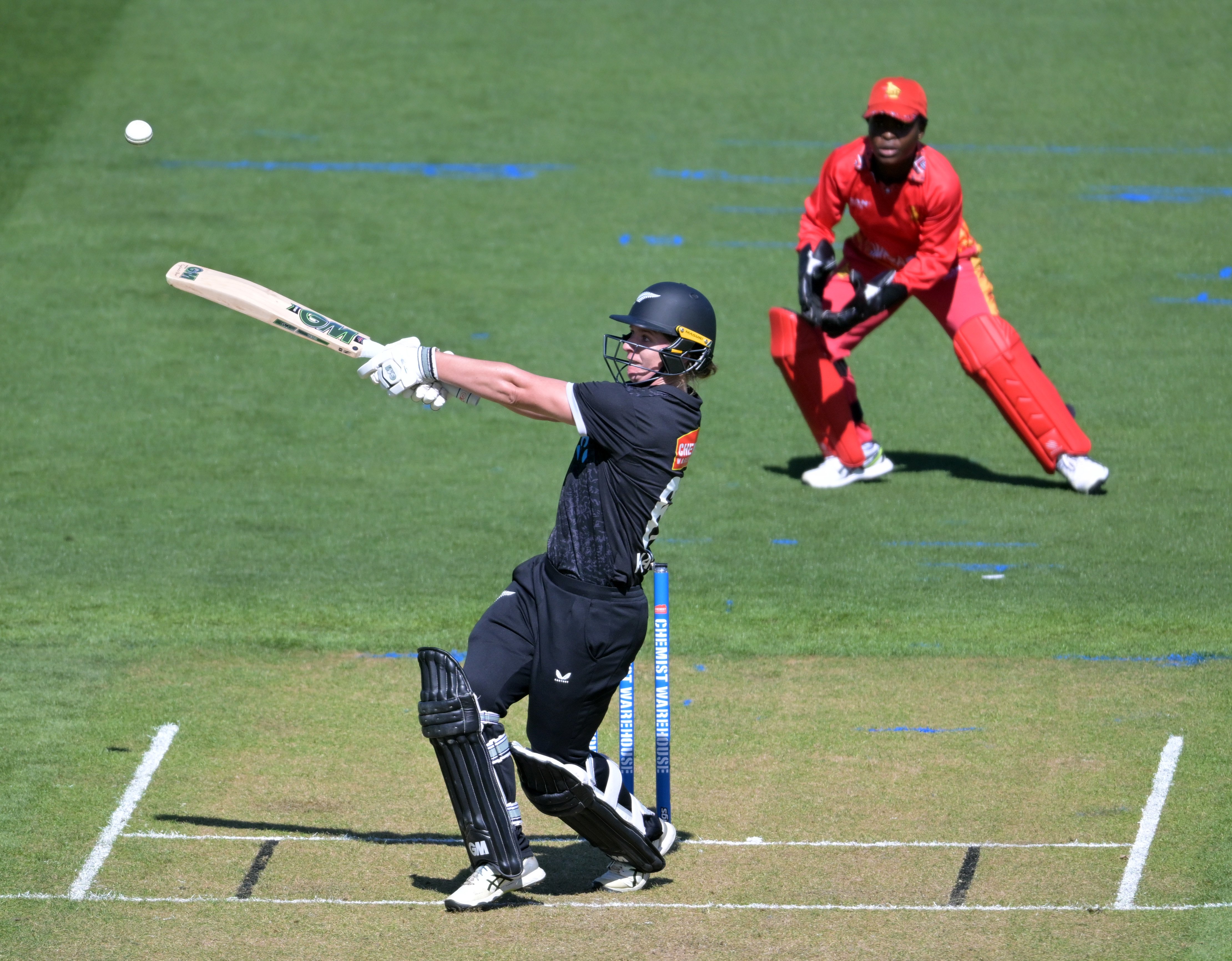 Brooke Halliday on her way to bringing up her century against Zimbabwe at the University Oval. ...
