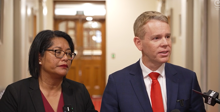 Labour leader Chris Hipkins and finance spokesperson Barbara Edmonds. Image: RNZ 