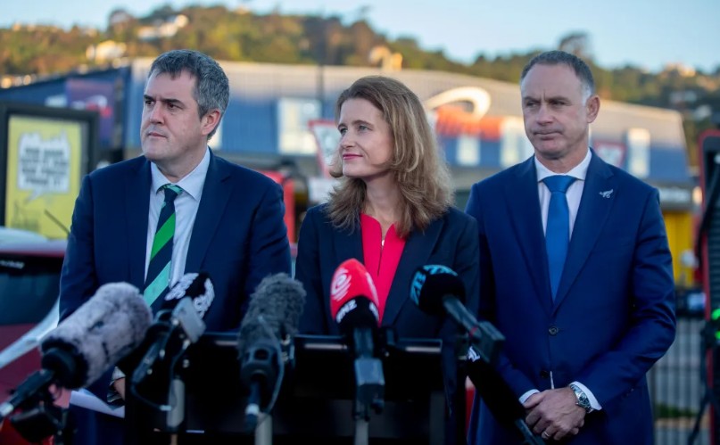 Minister of Transport Chris Bishop, Minister of Finance Nicola Willis and Minister for Energy and...