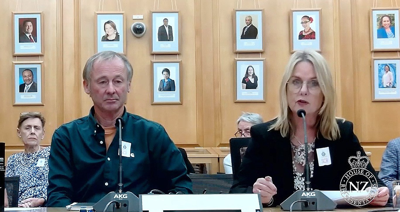 Dunedin city councillor Russell Lund and Southern Heritage Trust spokeswoman Jo Galer present...