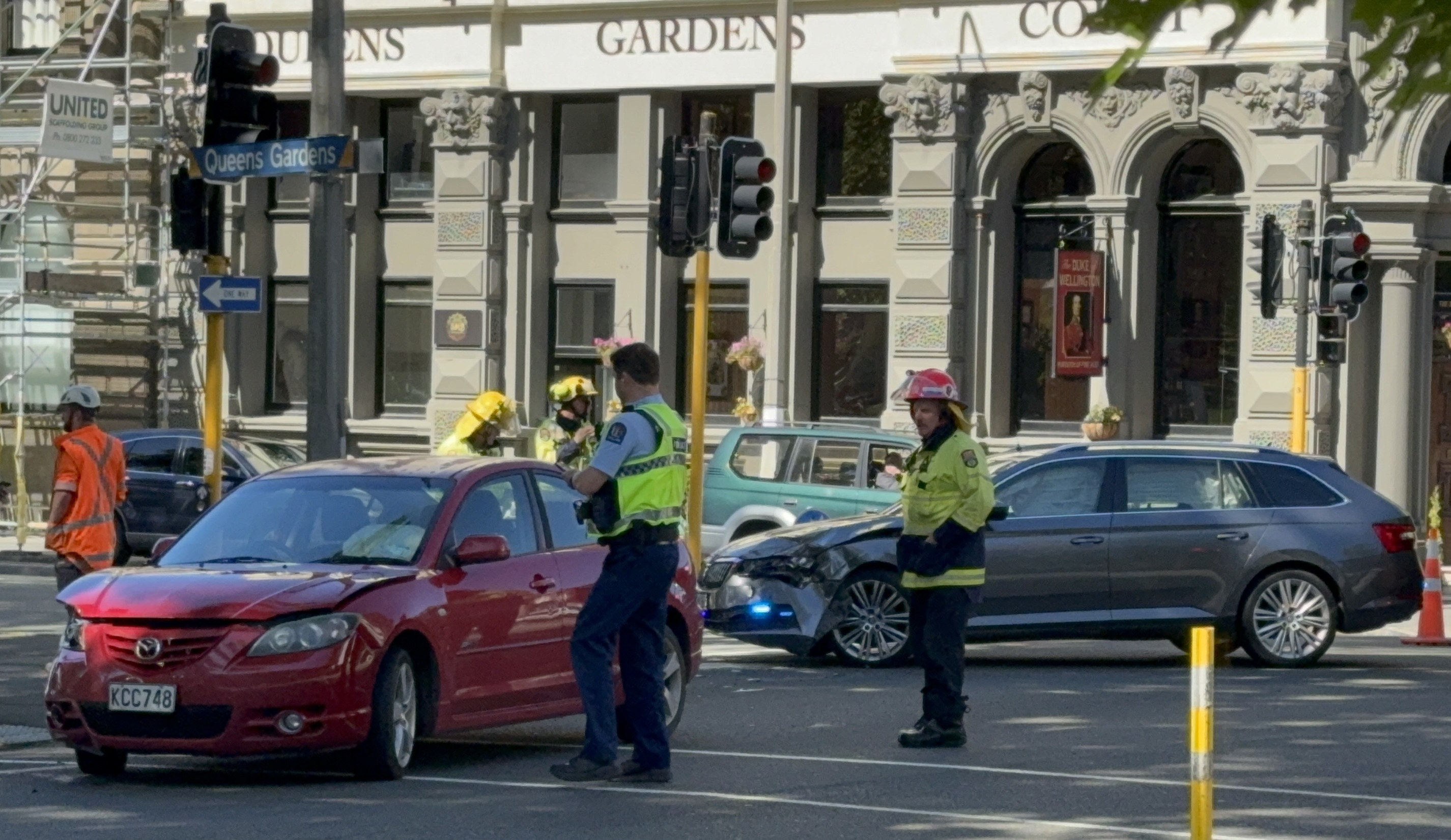 Emergency services at the scene of the crash. Photo: Craig Baxter