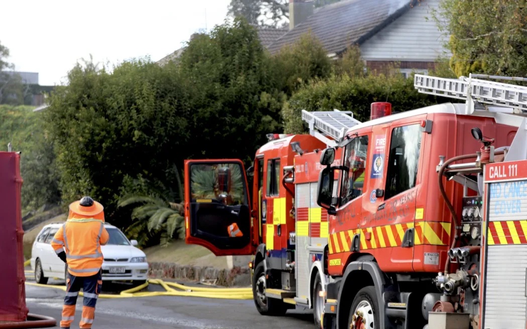 Fire crews at the scene in Ponsonby.