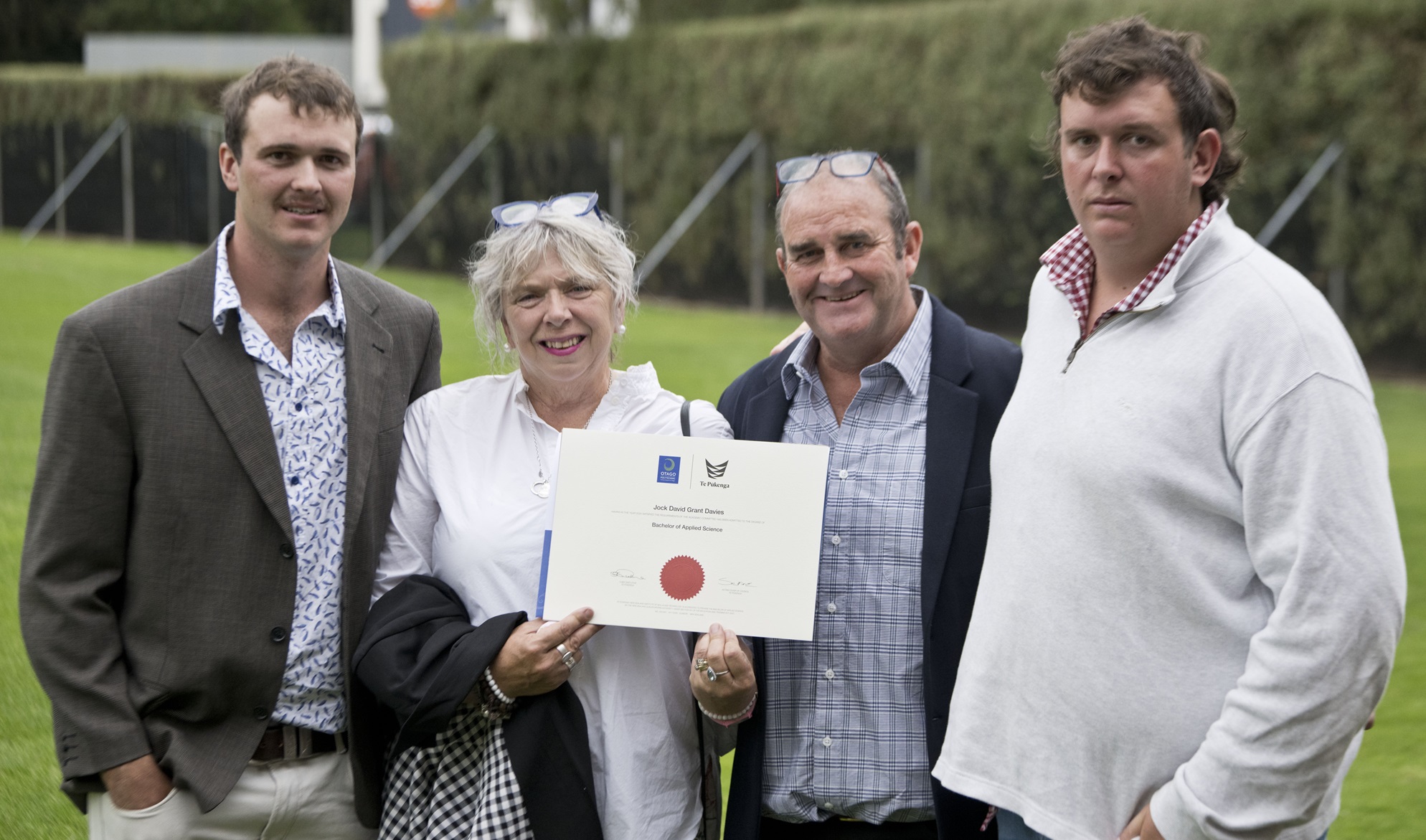 The late Jock Davies’ family, (from left) brother Tom, mother Sarah, father Peter and brother...