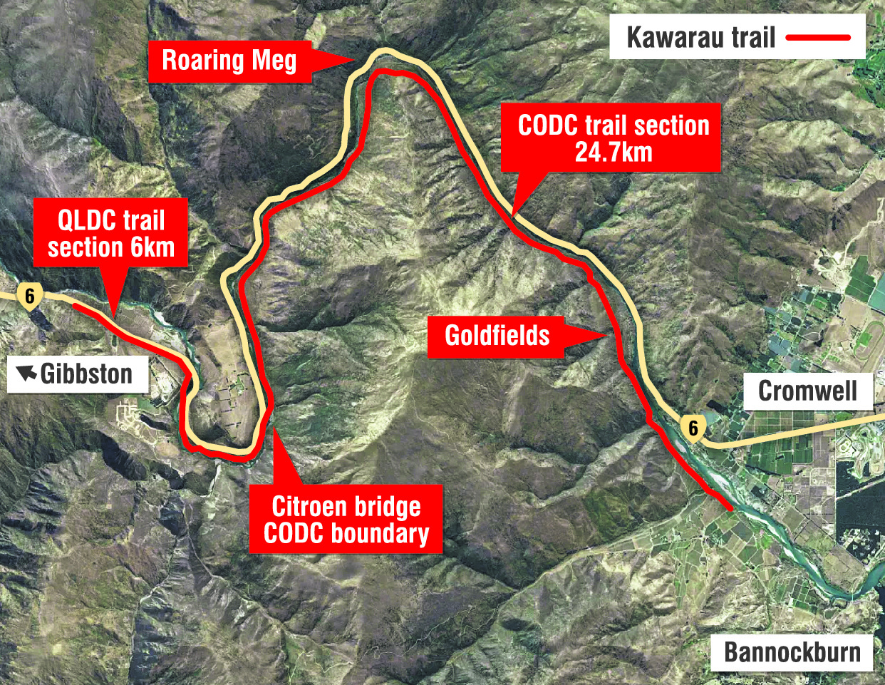 The planned 35km Kawarau Gorge Trail will link the Queenstown Trail with the Lake Dunstan Trail...