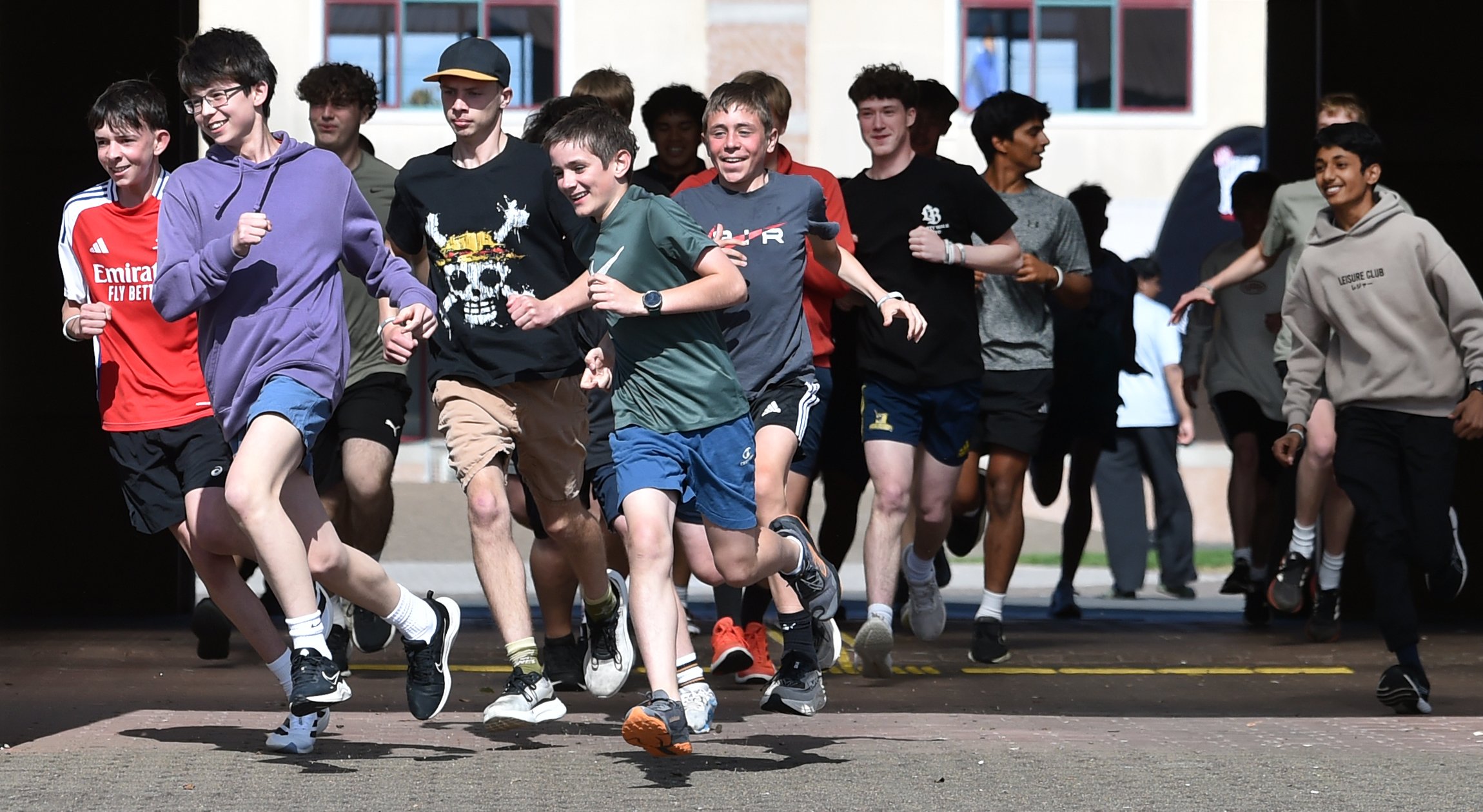 King’s High School students start the annual K24 challenge yesterday.