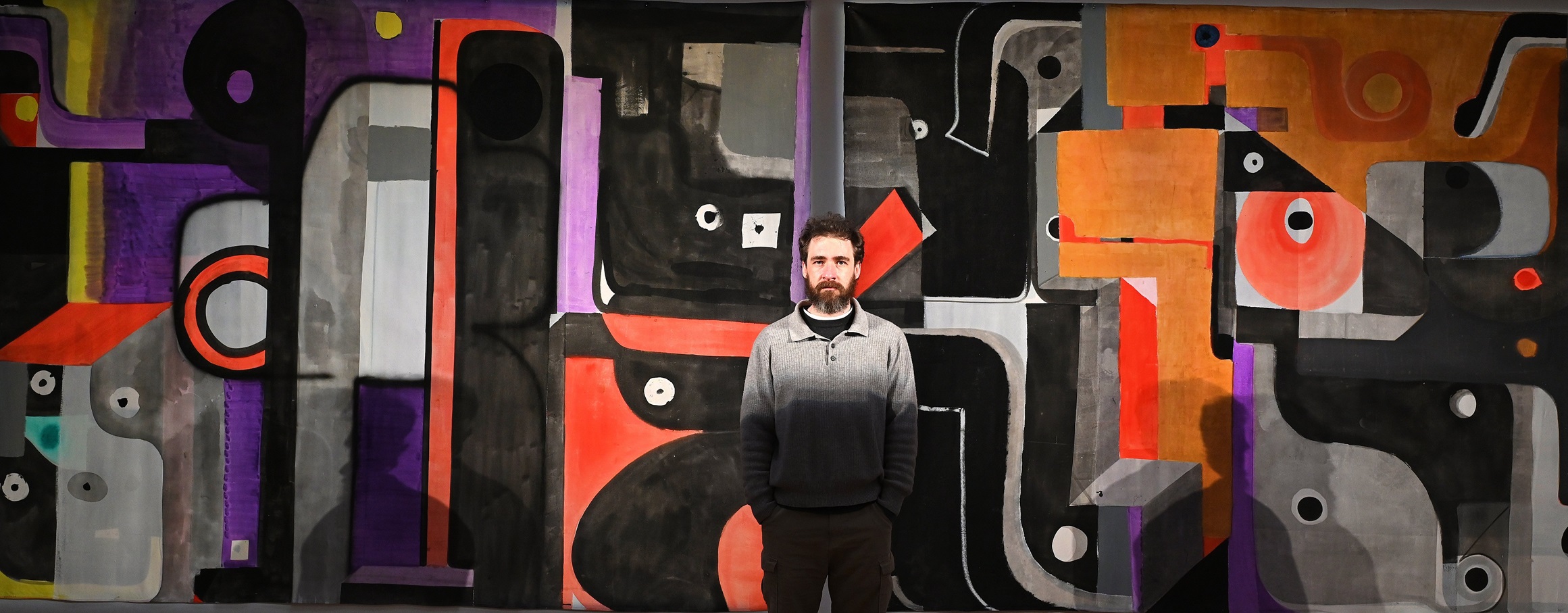 Reece King’s problematic works came together perfectly as the Great Hall, 2025, Acrylic enamel on...