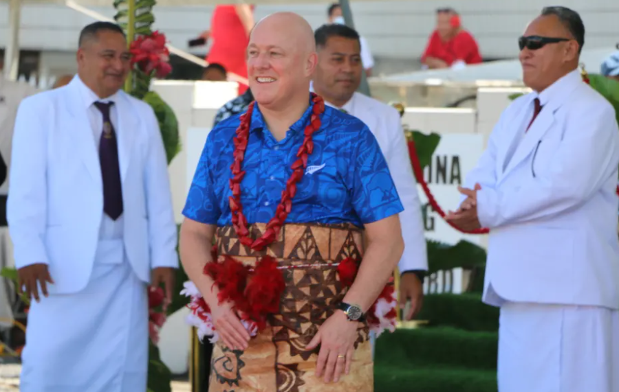 Prime Minster Christopher Luxon in Apia. Photo: RNZ 