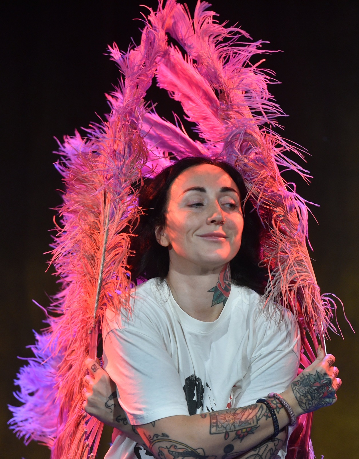 Performer Oblivion Westwood, of Queenstown, practises at a rehearsal ahead of the opening night...