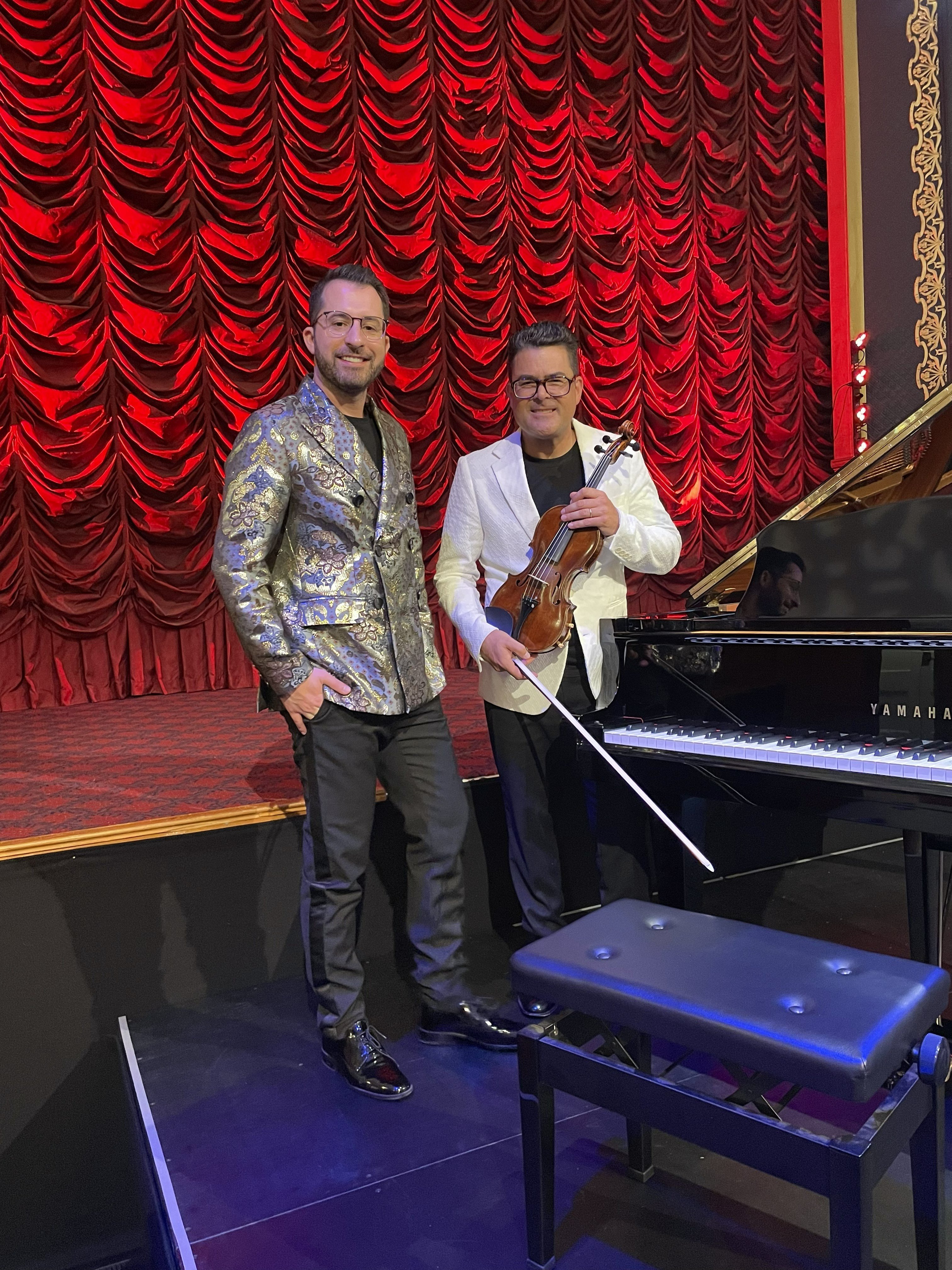 Belgian pianist and composer Daniel Verstappen and tour collaborator Kiwi violinist Joe Harrop....