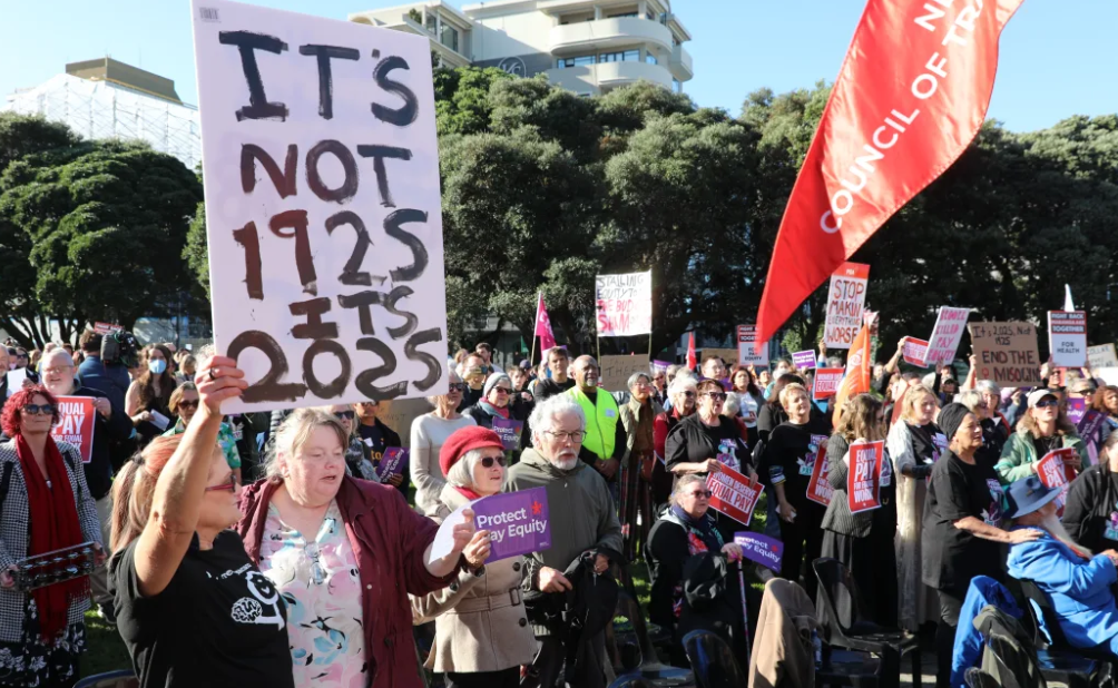 People rallied outside Parliament on Budget Day last year, protesting the major changes made by...