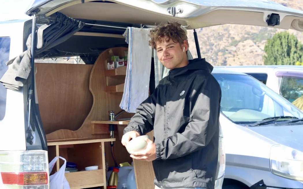 German traveller Fynn Stolz says he was stung with a $400 fine after parking outside a designated...