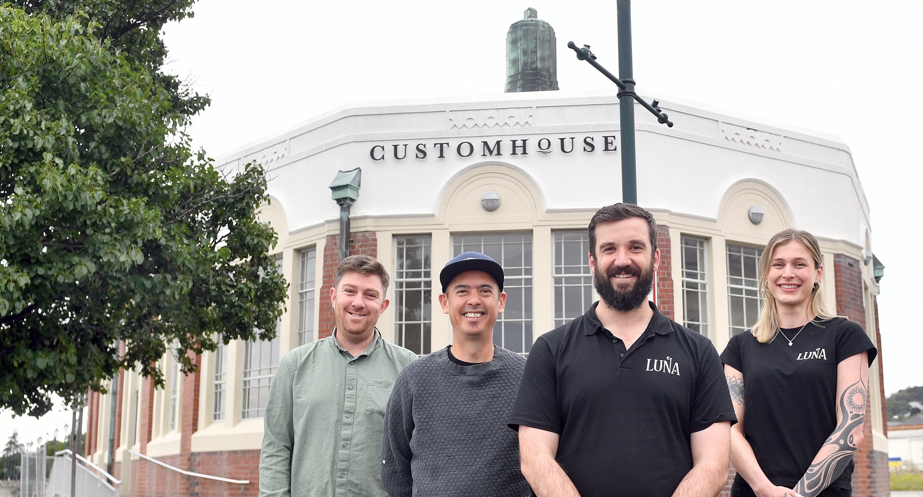 Partners of new seafood restaurant and bar, Vigo at Customhouse, are (from left) Levi Wilkinson,...