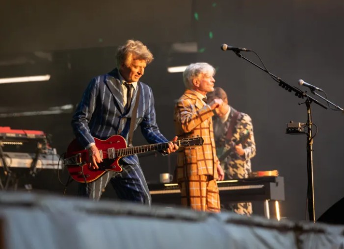 Split Enz's Electric Avenue show. Photo: RNZ / Nate McKinnon