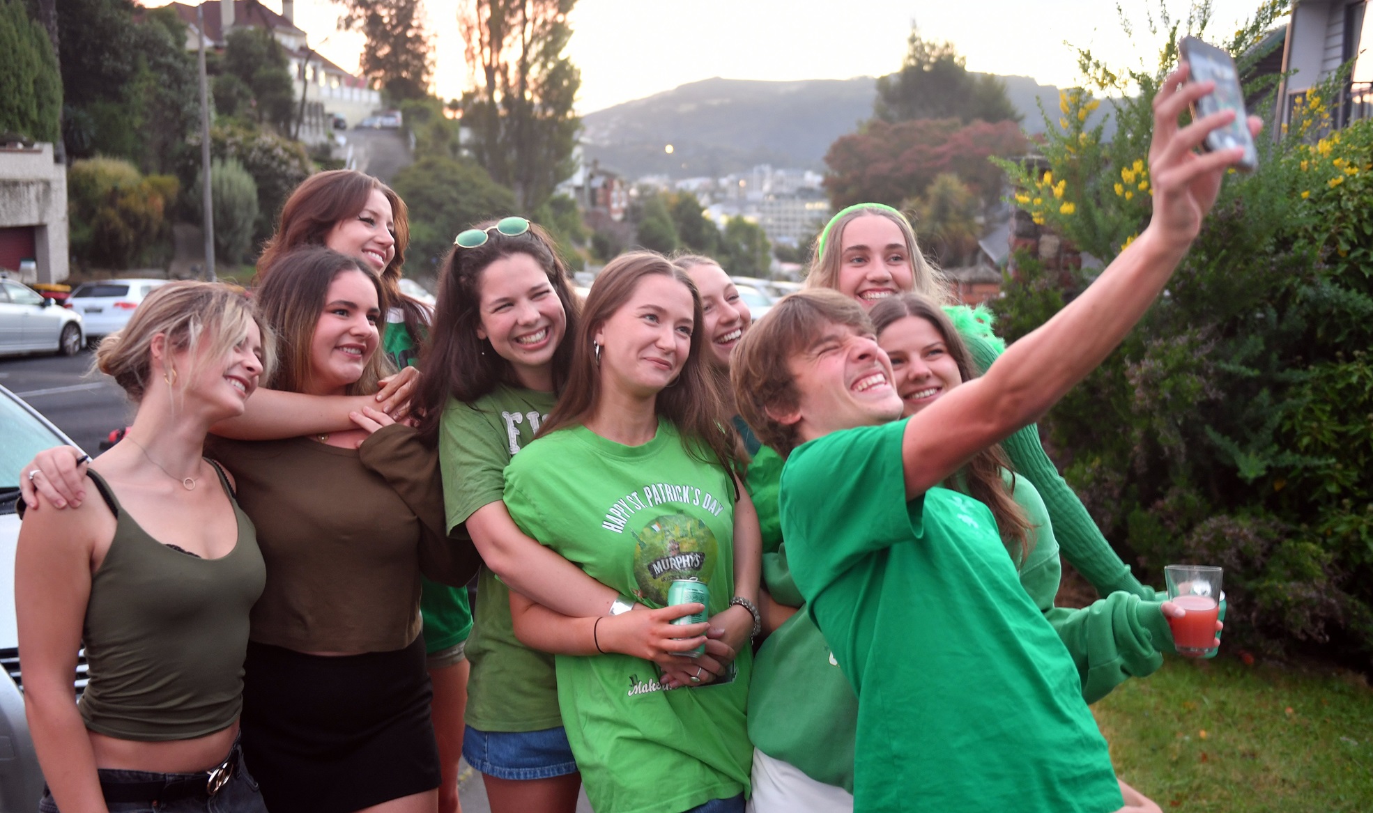 Making memories, Fraser Elliot captures a group of fifth-year students partying outside their...