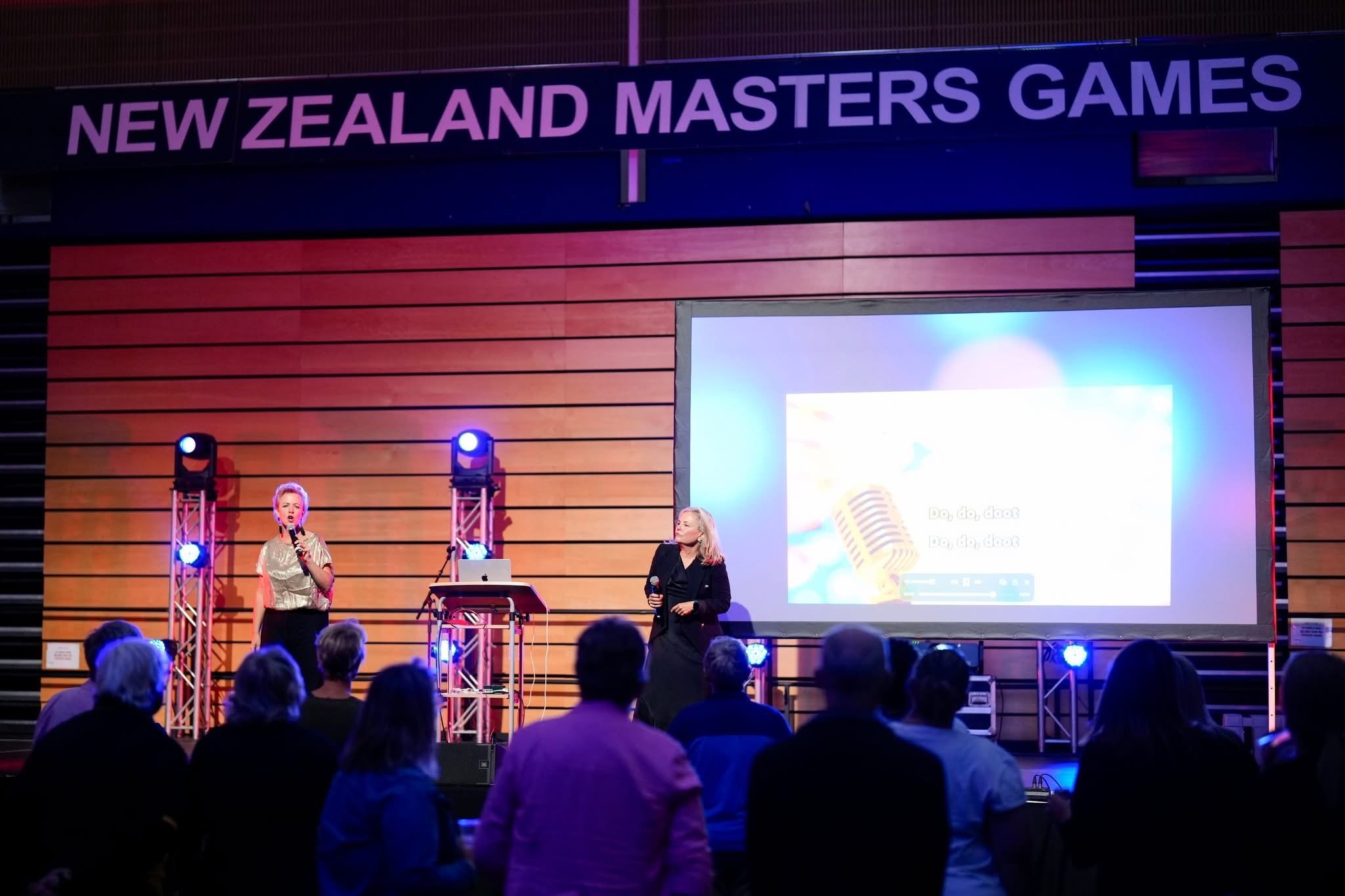 Bangers & Brews co-producers Arlie McCormick (right) and Harriet Moir, lead a session during the...