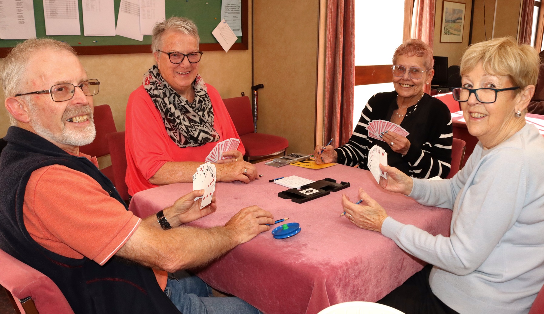 Looking forward to celebrating its 90th anniversary are Otago Bridge Club members (from left)...